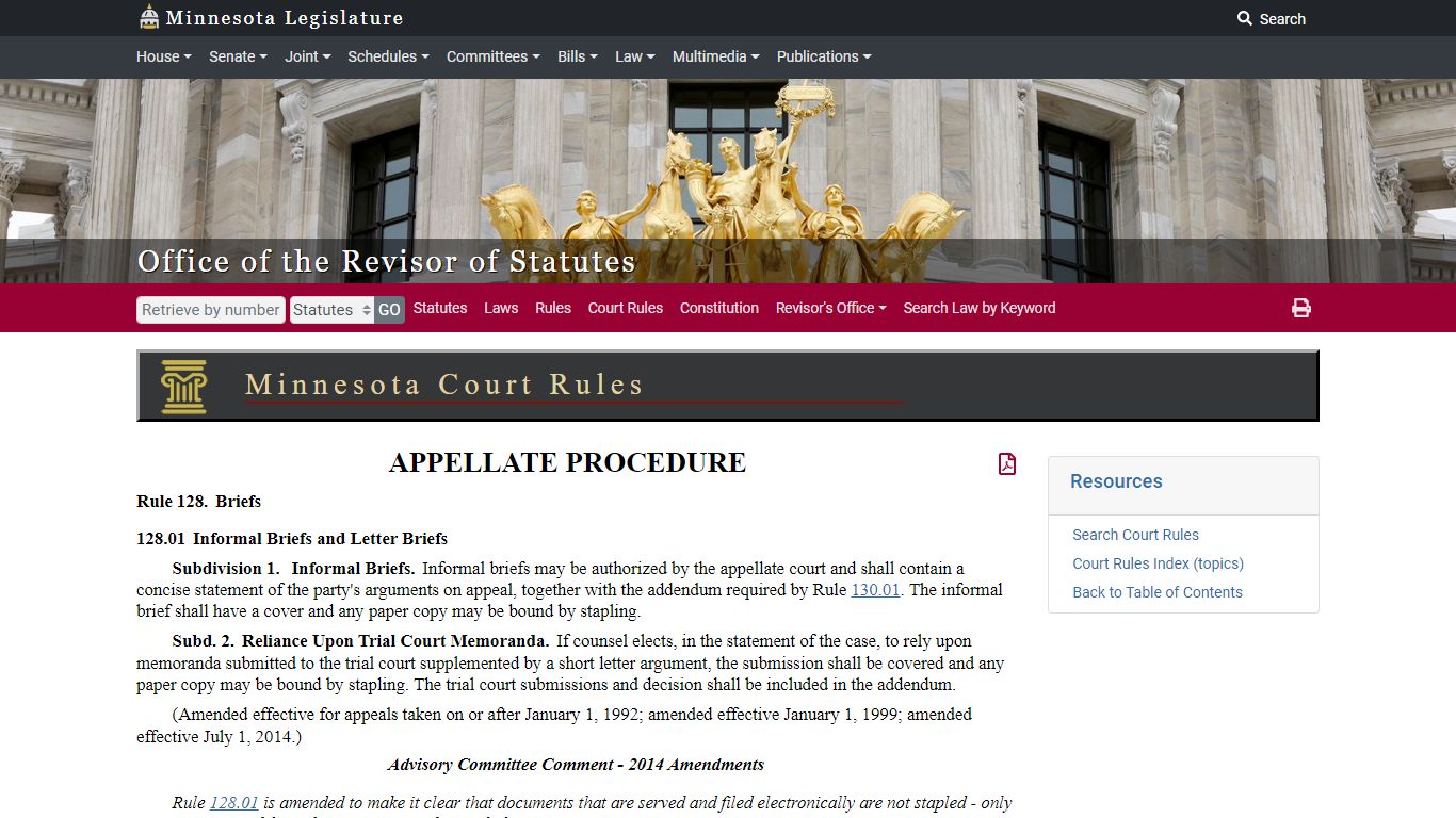 MN Court Rules - Minnesota